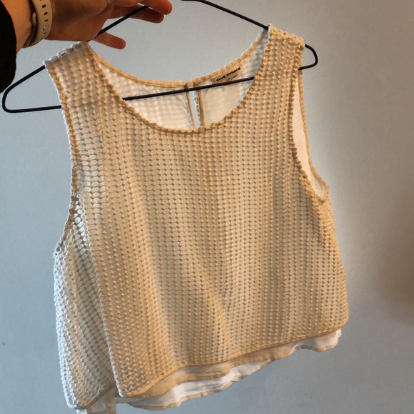 Club Monaco white slightly cropped blouse - Picture 3 of 3